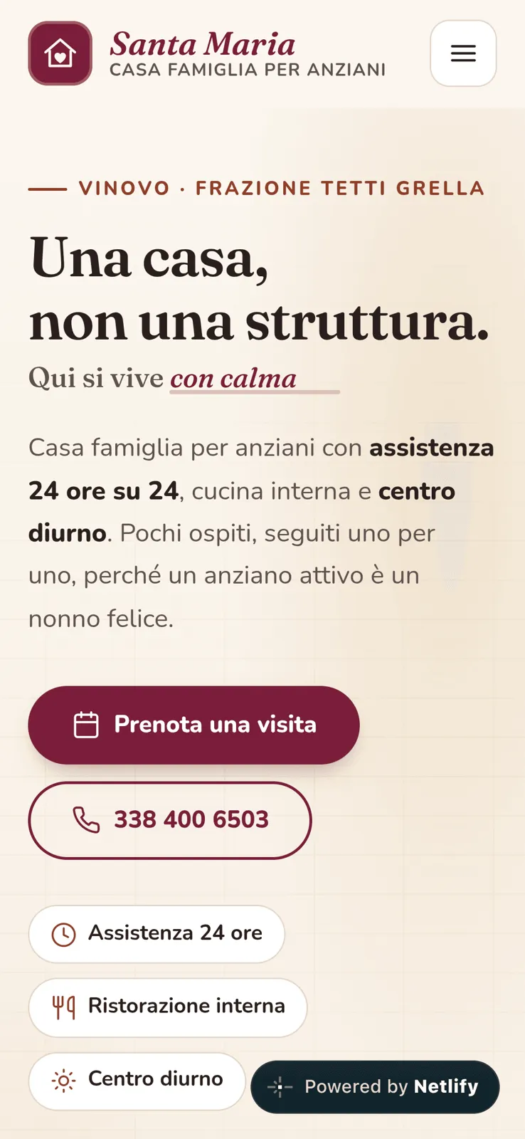 Il sito di Casa Famiglia Santa Maria, Vinovo