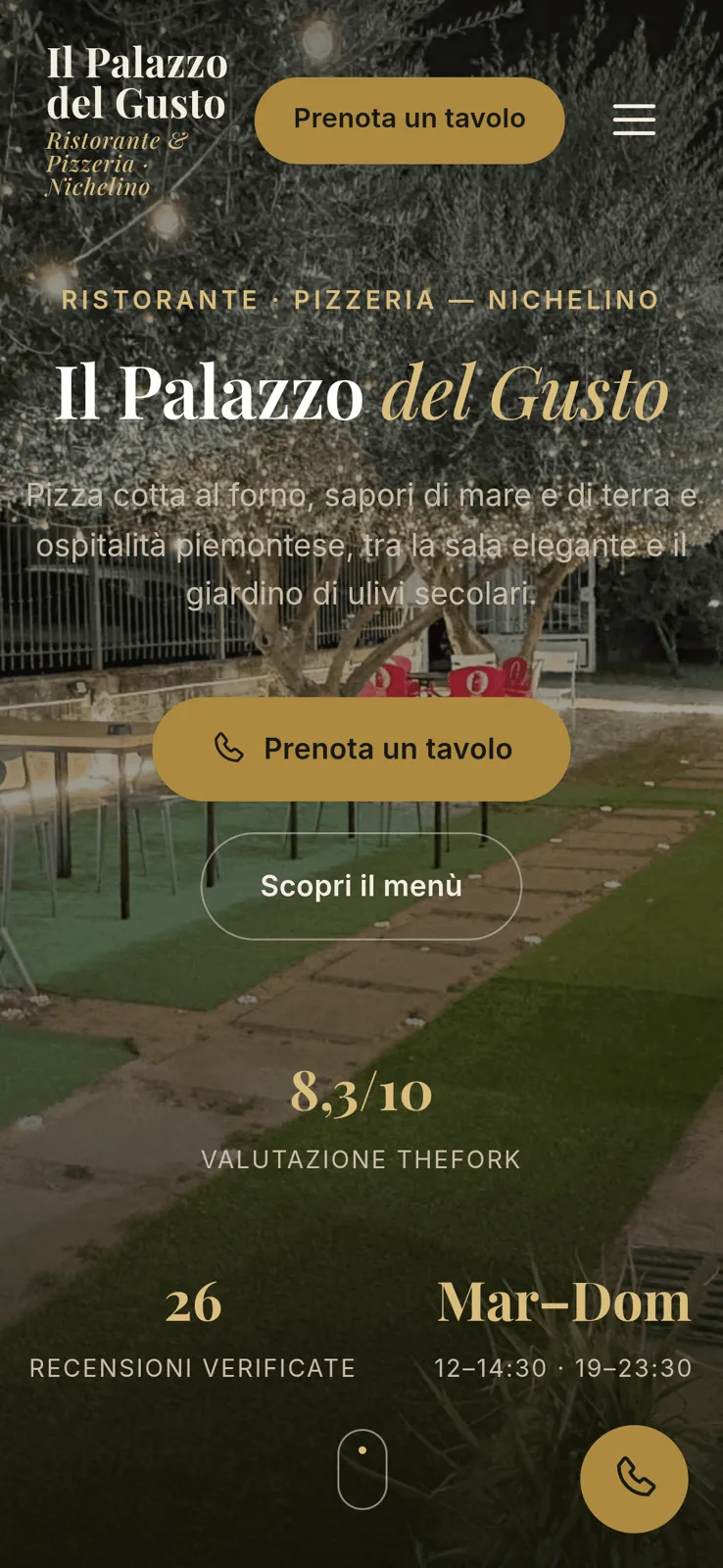 Il sito de Il Palazzo del Gusto, Nichelino
